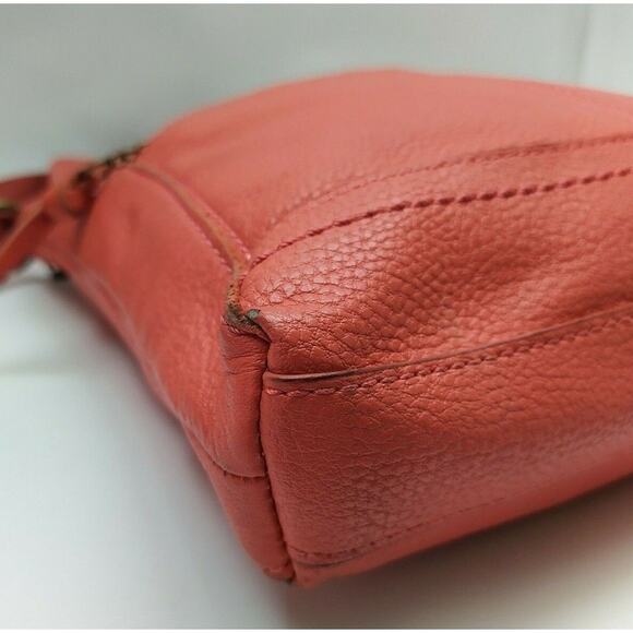 The Sak Orange Pebbles Leather Pocket Zipper Closure Crossbody Bag - Picture 10 of 12